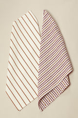 Tea Towels Chain Burgundy, Set of 2