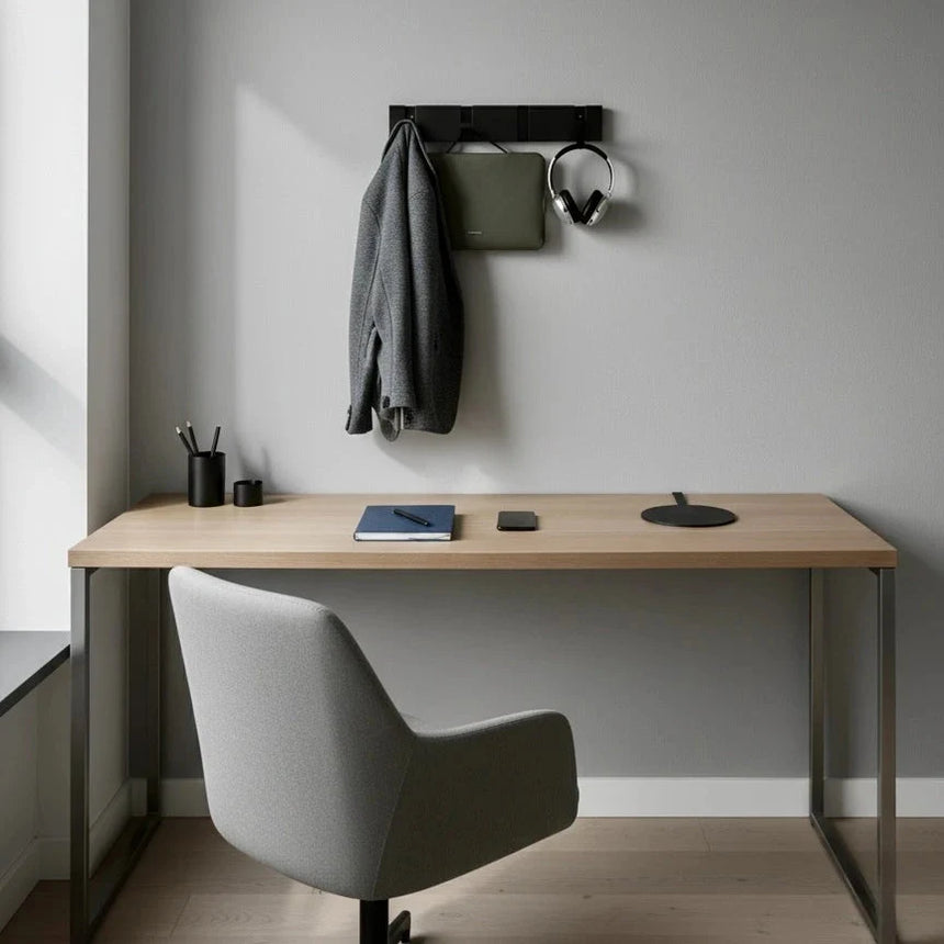 Wall Coat Rack Palermo, Black Metal
