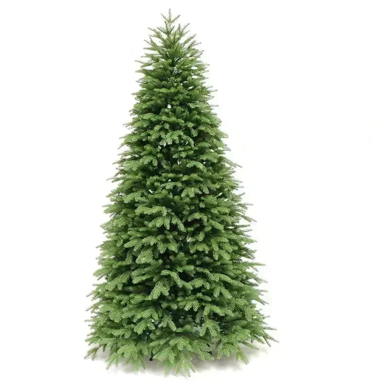 Artificial Christmas tree with dense branches on a metal frame