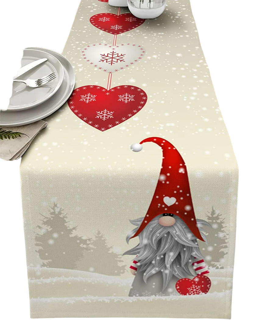 Christmas Linen Table Runner, 200 x 33 cm