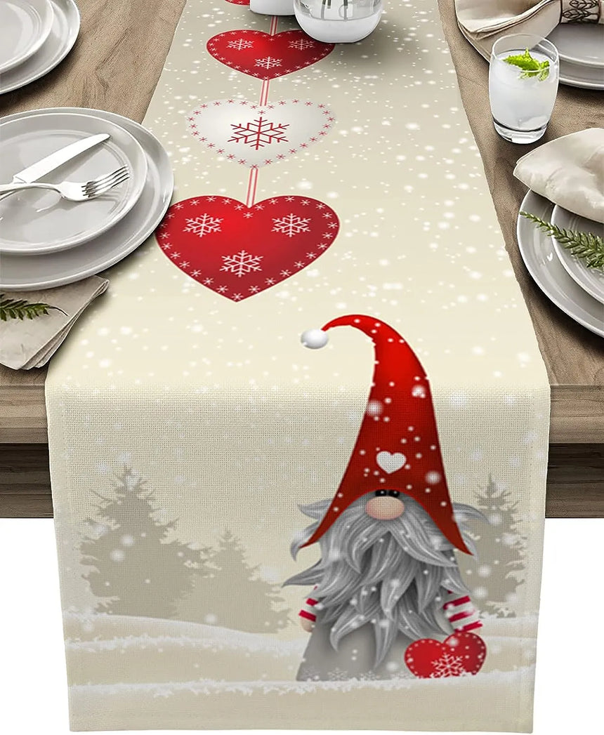 Christmas Linen Table Runner, 200 x 33 cm