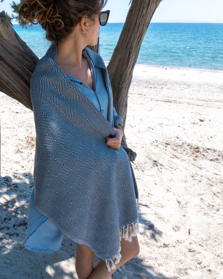 Crystal Turkish Hammam Towel, Blue