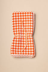 Napkins Small Check Orange, Set of 2