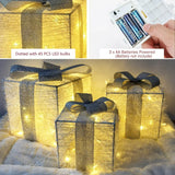 LED Christmas Gift Boxes, Set of 3