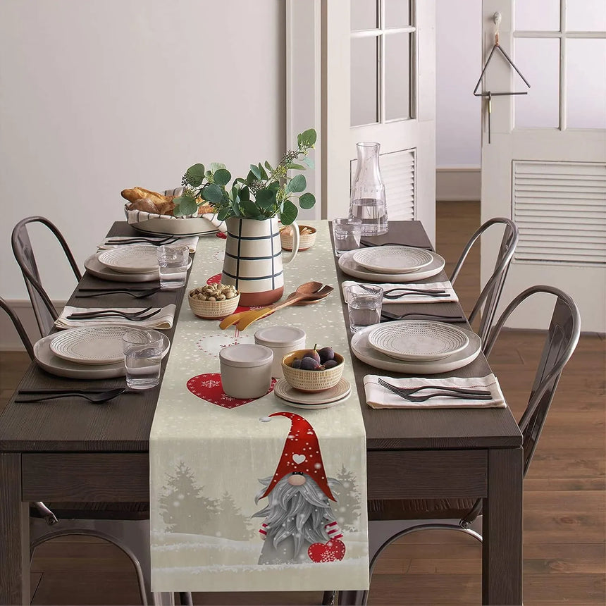 Christmas Linen Table Runner, 200 x 33 cm