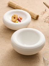 Double-Layer Ceramic Soup Bowl, White