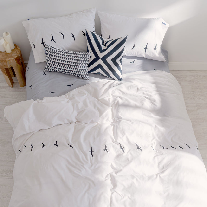 Trip Cotton Duvet Cover, White