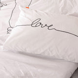 Live Love Laugh Cotton Pillowcase, White