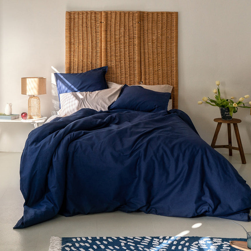 Navy Blue Basic cotton duvet cover