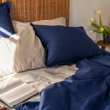 Basic Cotton Duvet Cover, Navy Blue