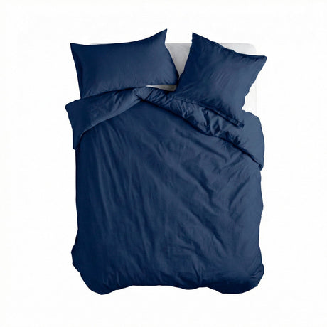 Basic Cotton Duvet Cover, Navy Blue