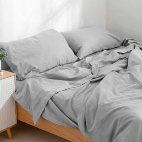 Light Grey Basic cotton flat sheet