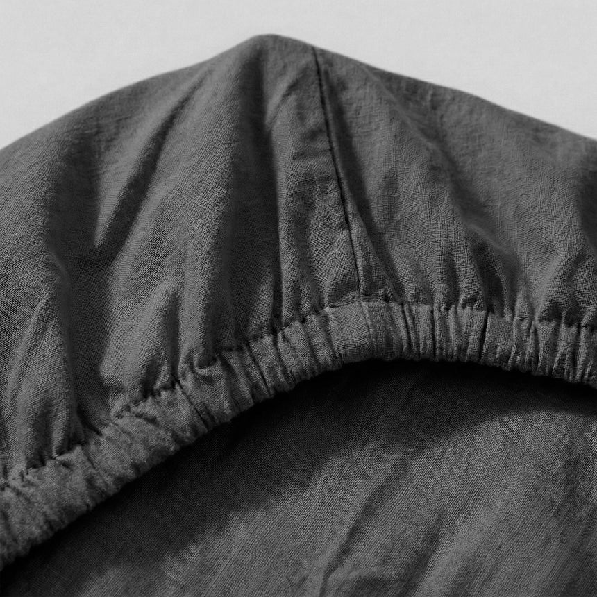 Basic Cotton Fitted Sheet, Dark Grey