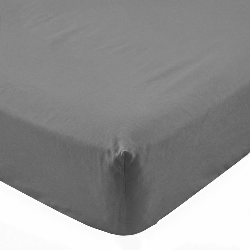 Dark Grey Basic cotton fitted sheet