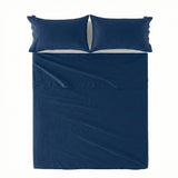 Basic Cotton Flat Sheet, Navy Blue