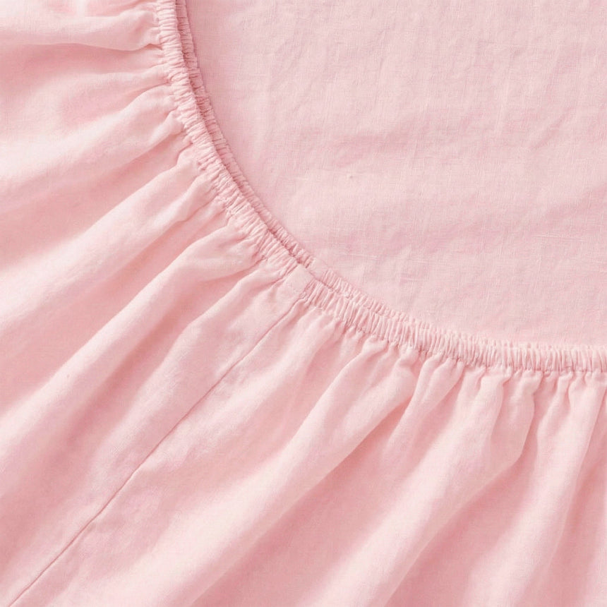 Basic Cotton Fitted Sheet, Pale Pink