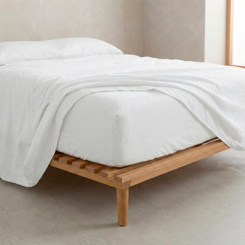 Basic Cotton Fitted Sheet, White