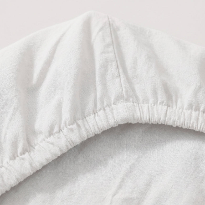 Basic Cotton Fitted Sheet, White