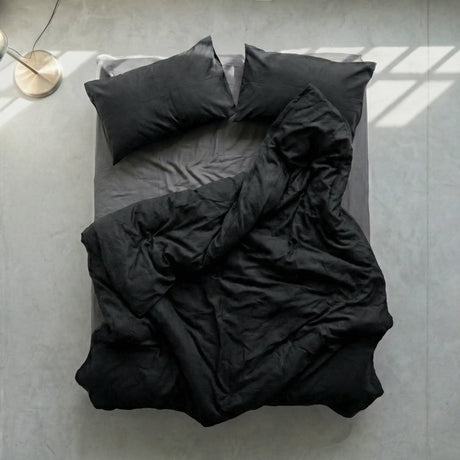 Basic Cotton Duvet Cover, Black