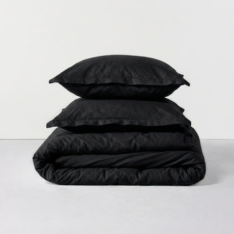 Basic Cotton Duvet Cover, Black