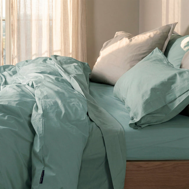 Mint basic cotton duvet cover