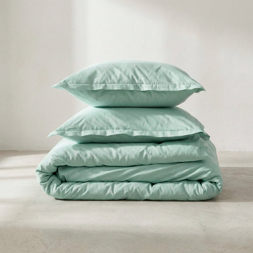 Basic Cotton Duvet Cover, Mint