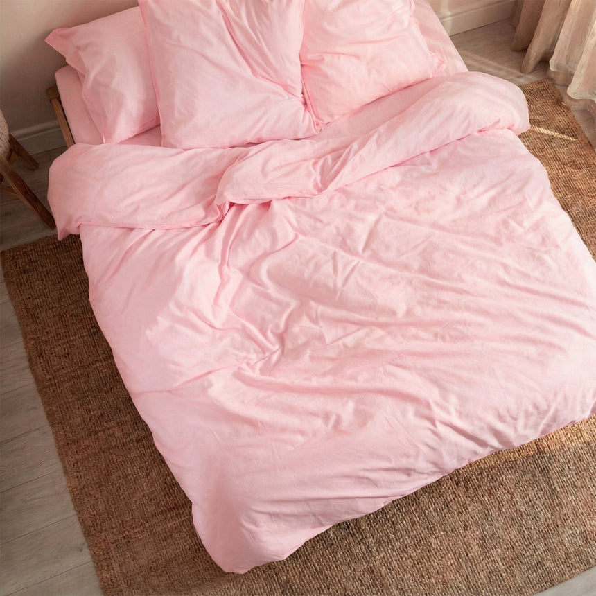 Basic Cotton Duvet Cover, Pale Pink