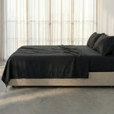 Basic Cotton Flat Sheet, Black