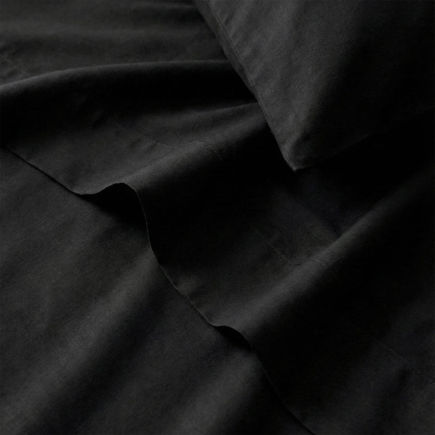 Basic Cotton Flat Sheet, Black