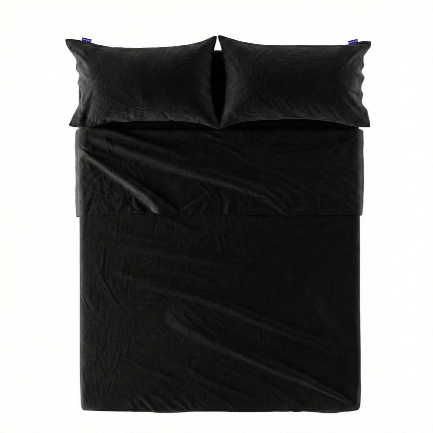Basic Cotton Flat Sheet, Black