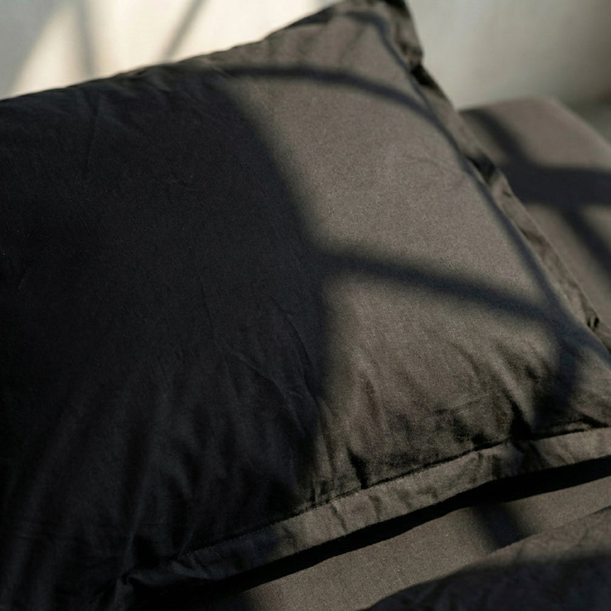 Basic Cotton Pillowcase, Black