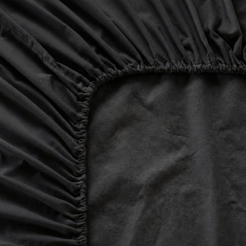 Basic Cotton Fitted Sheet, Black