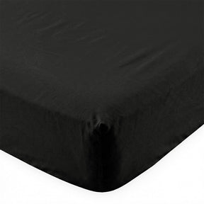 Black Basic cotton fitted sheet
