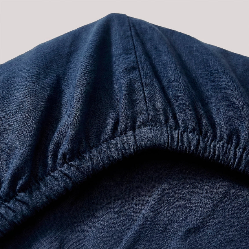 Basic Cotton Fitted Sheet, Navy Blue