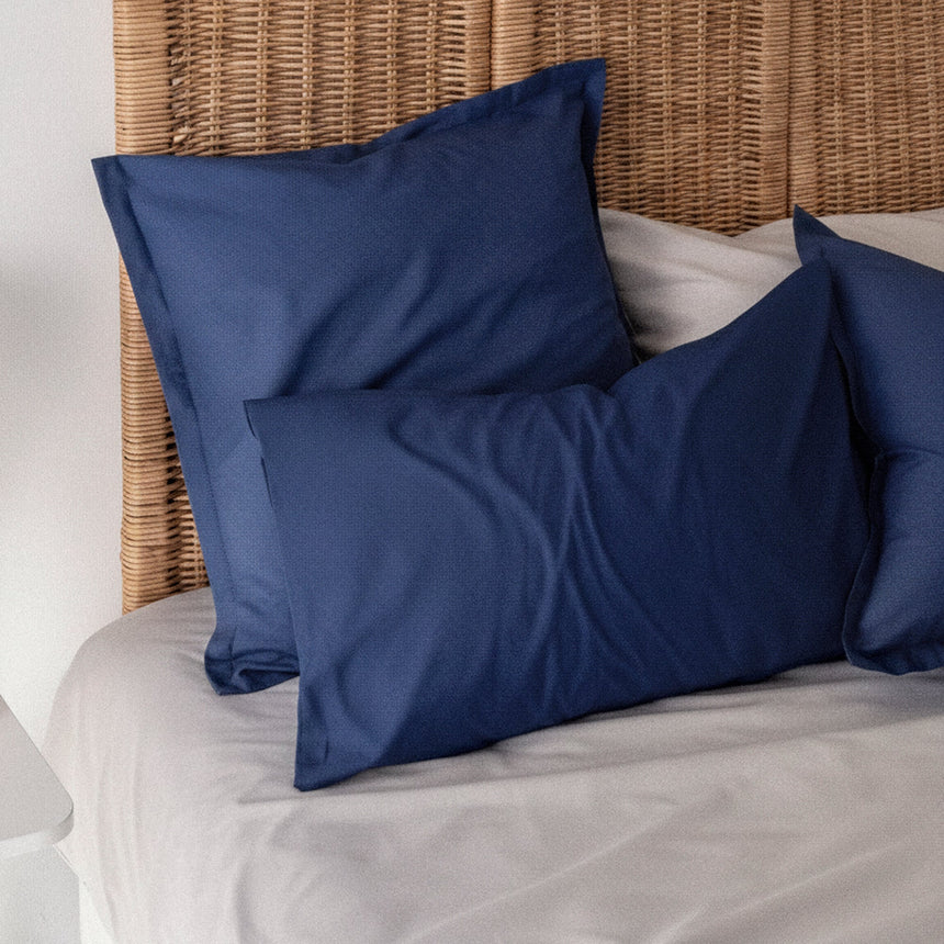 Basic Cotton Pillowcase, Navy Blue