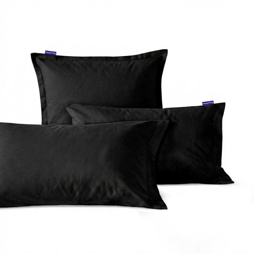 Black Basic cotton pillowcase