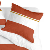 Golden Lands Striped Cotton Pillowcase, Brown