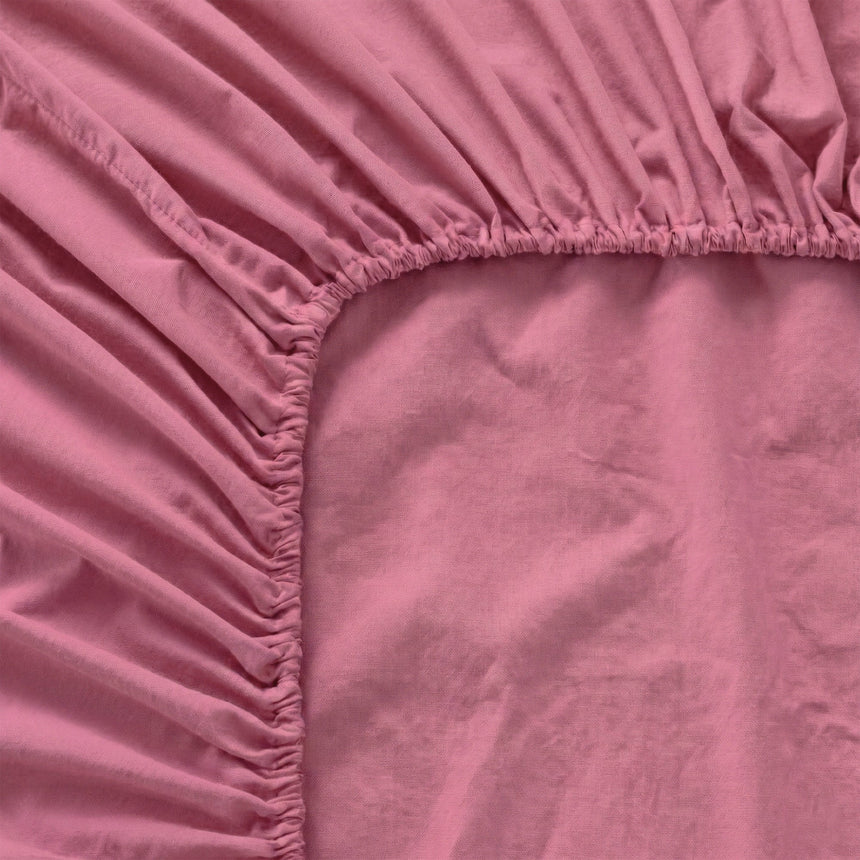 Basic Cotton Fitted Sheet, Magenta