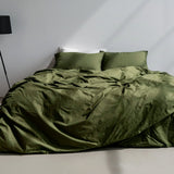 Olive Green Basic cotton duvet cover