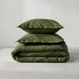 Basic Cotton Duvet Cover, Olive Green