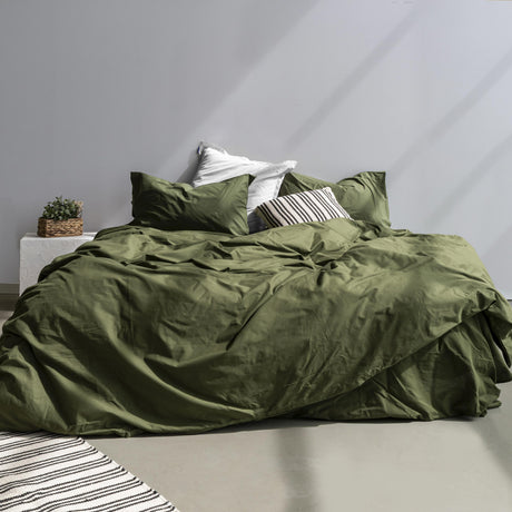 Duvet Cover Basic Olive Green