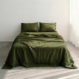 Basic Cotton Flat Sheet, Olive Green