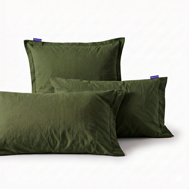 Olive Green Basic cotton pillowcase