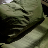 Basic Cotton Pillowcase, Olive Green