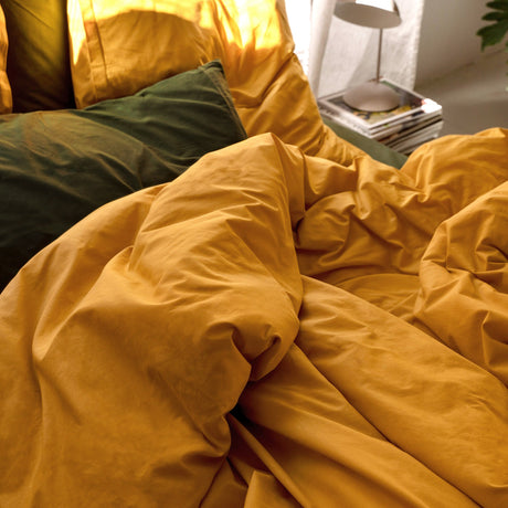 Basic Cotton Duvet Cover, Mustard
