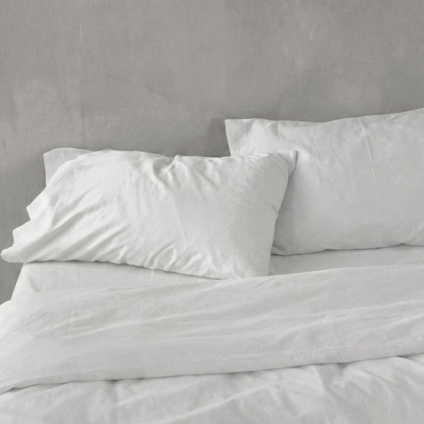 Basic Percale Cotton Pillowcase, White