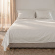 White basic percale cotton flat sheet