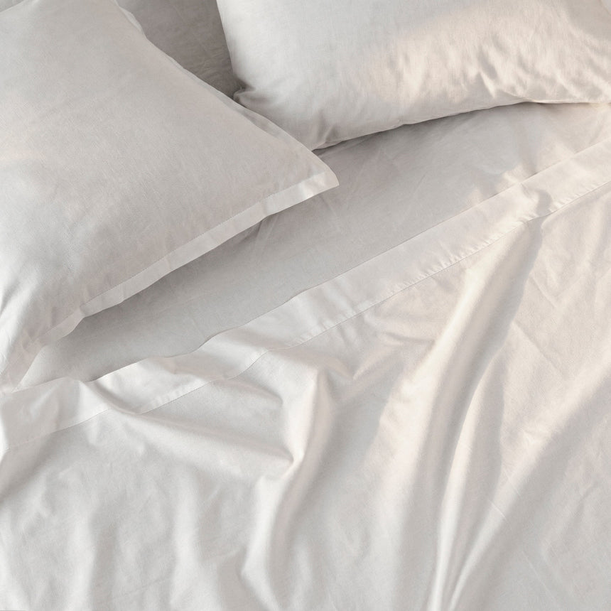 Basic Percale Cotton Flat Sheet, White