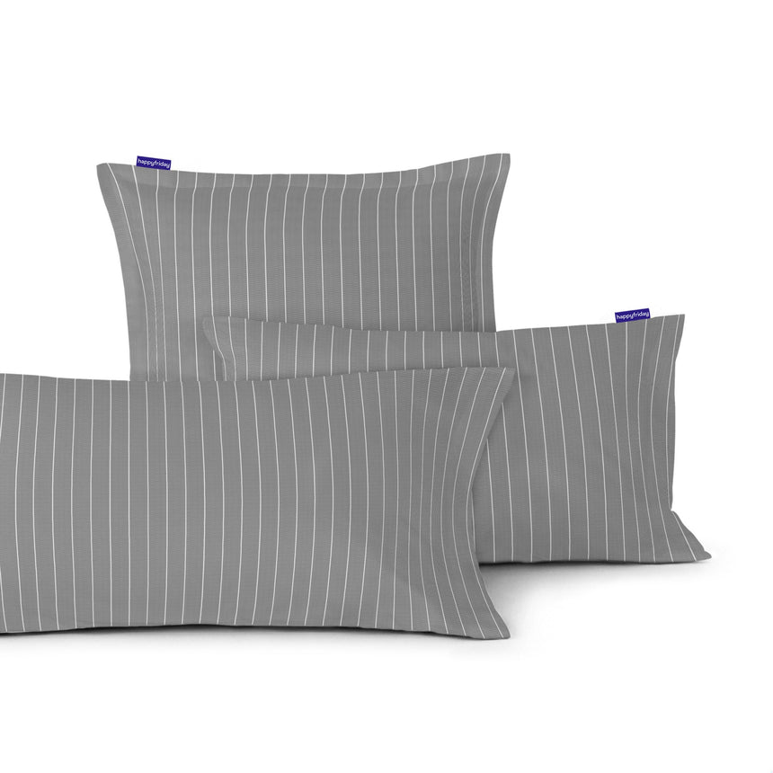 Grey oxford jacquard cotton pillowcase