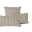 Beige jacquard pillowcase with fine dark vertical pinstripes
